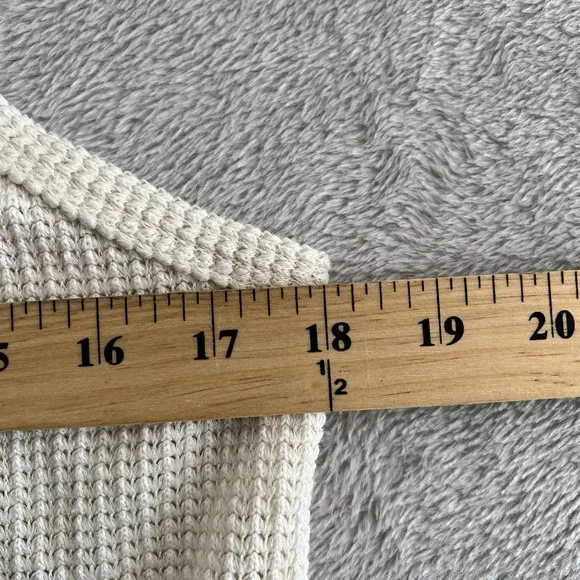 Vestique Top‎ Women Large Oatmeal Knit Waffle Tank Top  Front Tie Y2K Retro - Picture 7 of 7